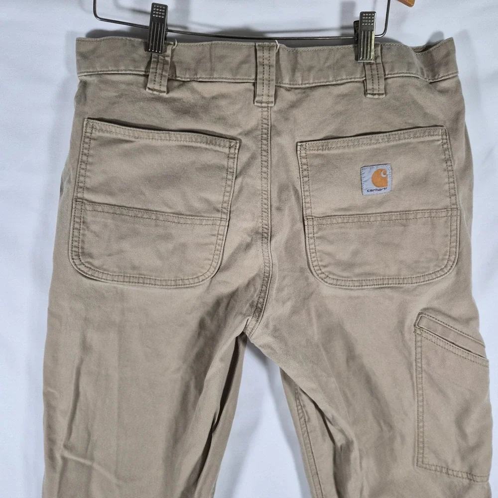 Carhartt Rugged Flex Relaxed Fit Canvas Work Pants Men's 32x30 Tan Workwear